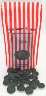 100 gr. Zuckerfreie Mini Stark Lakritz mit einem  Hauch Menthol von Jahrmarktbonbon