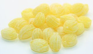 100 gr. Zitronen Bonbon gefüllt mit Brause von Jahrmarktbonbon
