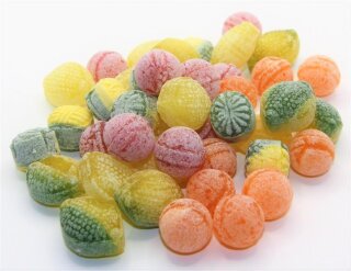 500 gr. Saure-Frucht-Mischung-mit-Zitrone-Orange-Zitrone_Limette-Waldmeister-Wildkirsch von Jahrmarktbonbon